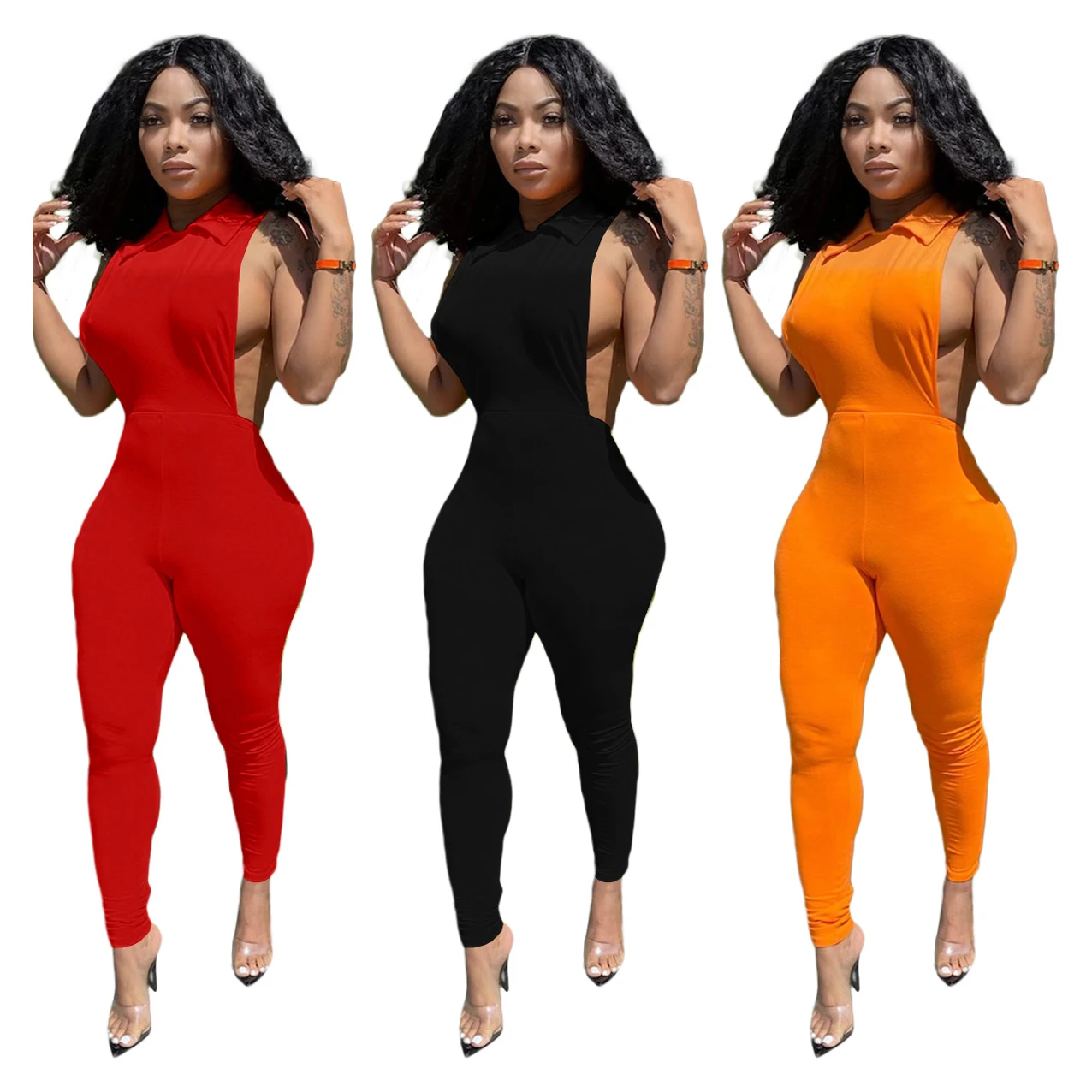 Womens Sleeveless Sexy Open Waist Open V-neck Vest women clothing Back Casual Solid Color Lapel Jumpsuit, As show
Womens Sleeveless Sexy Open Waist Open V-neck Vest women clothing Back Casual Solid Color Lapel Jumpsuit, As show