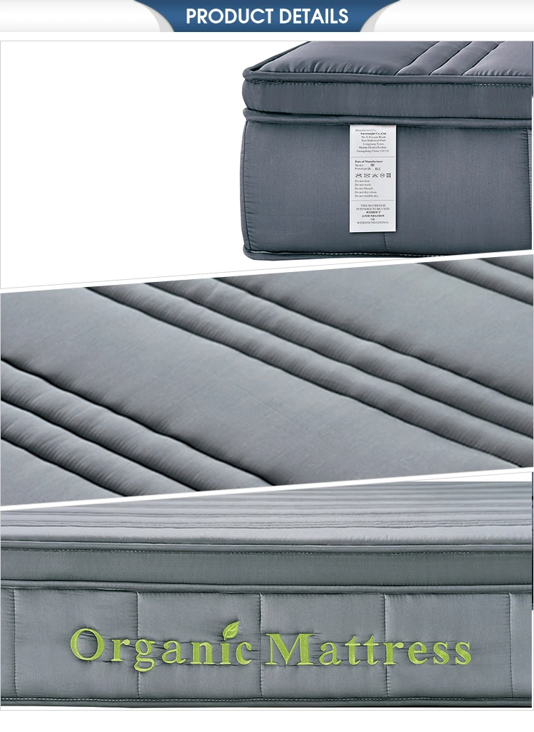 Wholesale cheap organic cotton natural wool deluxe king size spring mattress - Jozy Mattress | Jozy.net