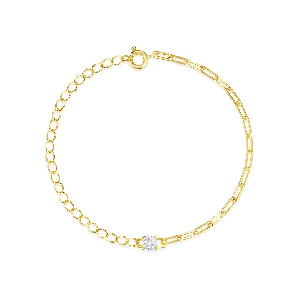 925 Sterling Silver Paper Pin Zirconia Pendant Mixed Chain Bracelet Fashion Jewelry Gift For Women
925 Sterling Silver Paper Pin Zirconia Pendant Mixed Chain Bracelet Fashion Jewelry Gift For Women