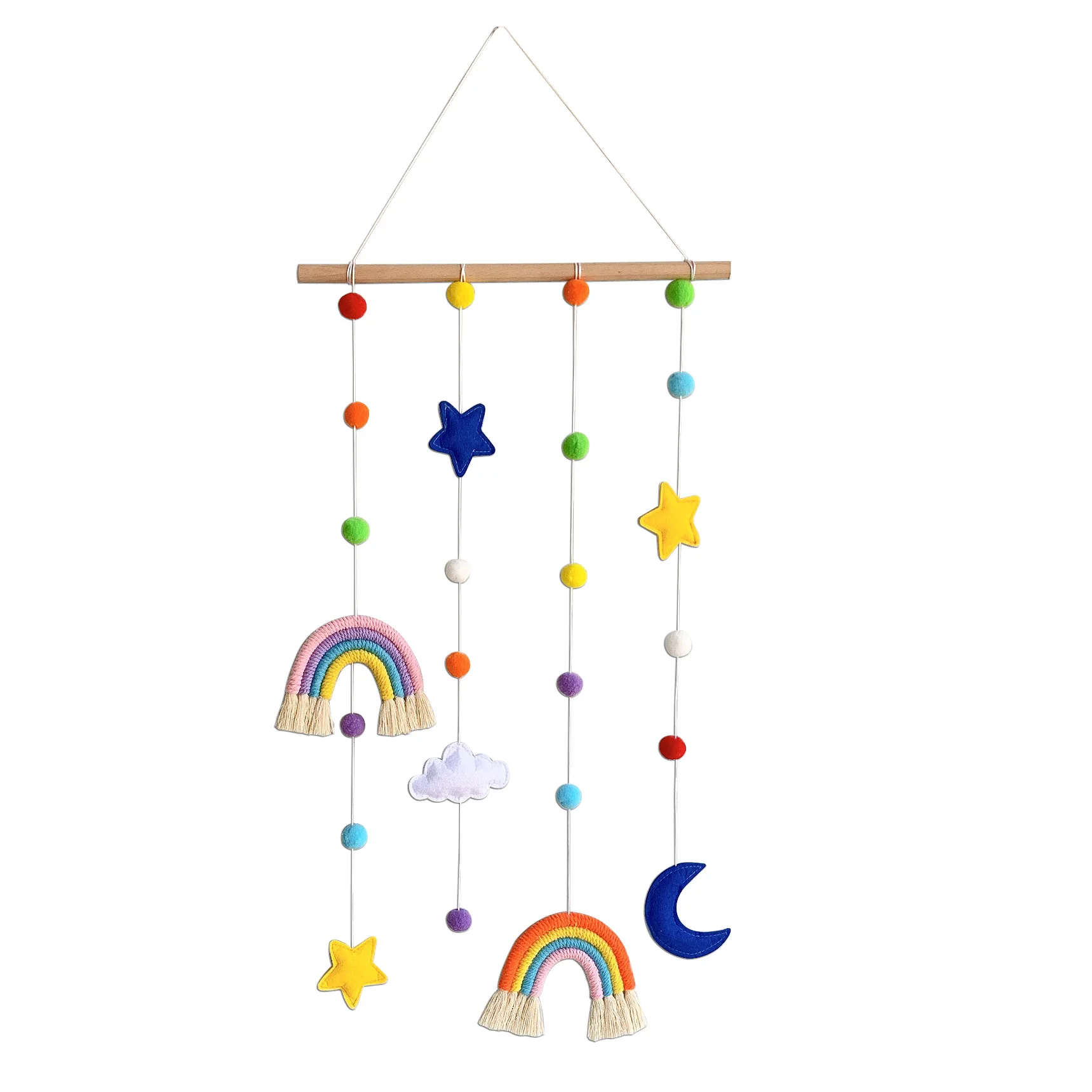 INS Woven Rainbow Ornaments Children's Hairpin Storage Wall Photo Organizer Rainbow Star Pompom Macrame Wall Hangings, Optional 
INS Woven Rainbow Ornaments Children's Hairpin Storage Wall Photo Organizer Rainbow Star Pompom Macrame Wall Hangings, Optional