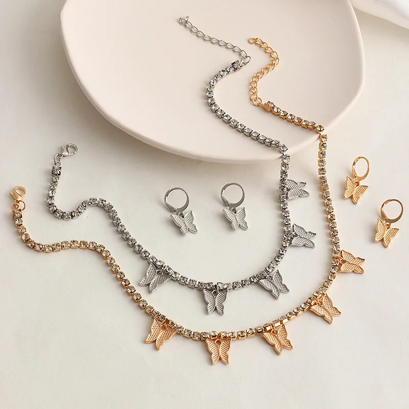 Fashionable Gold Plated Butterfly Necklace Earring Set Butterfly Pendant Jewelry Sets For Women
Fashionable Gold Plated Butterfly Necklace Earring Set Butterfly Pendant Jewelry Sets For Women