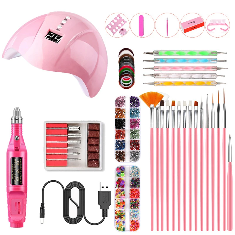 Nails salon professional products Nail art Tools Set With UV LED Lamp Electric Drill Machine Manicure Tool kit nail Brush
Nails salon professional products Nail art Tools Set With UV LED Lamp Electric Drill Machine Manicure Tool kit nail Brush
