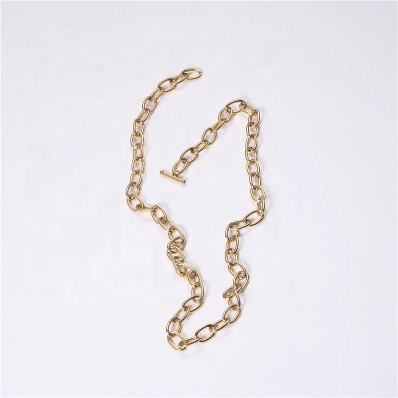 Trendy Wholesale High Quality 18K Gold Plated Chunky Chain Necklace Stainless steel necklace
Trendy Wholesale High Quality 18K Gold Plated Chunky Chain Necklace Stainless steel necklace