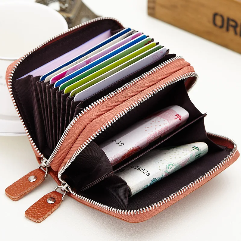 RFID Blocking Double Zipper Short Small Women Leather Card Holder Wallet, Customized color
RFID Blocking Double Zipper Short Small Women Leather Card Holder Wallet, Customized color