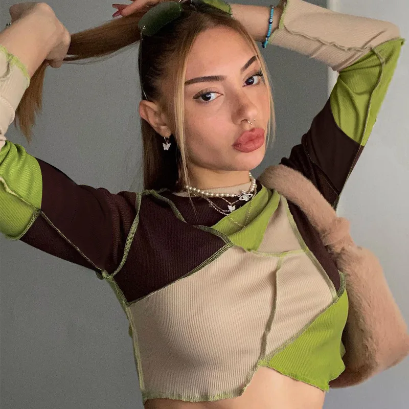 New Product Ideas 2022 Long Sleeve Crop Top Women Fashion Thread Casual Top Patchwork T Shirts For Ladies
New Product Ideas 2022 Long Sleeve Crop Top Women Fashion Thread Casual Top Patchwork T Shirts For Ladies