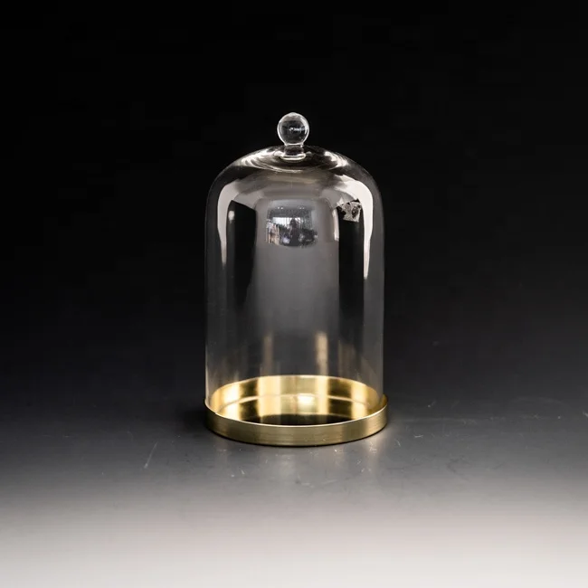 Fabriqué à la main personnalisé mini cloches cloche en verre dôme avec base