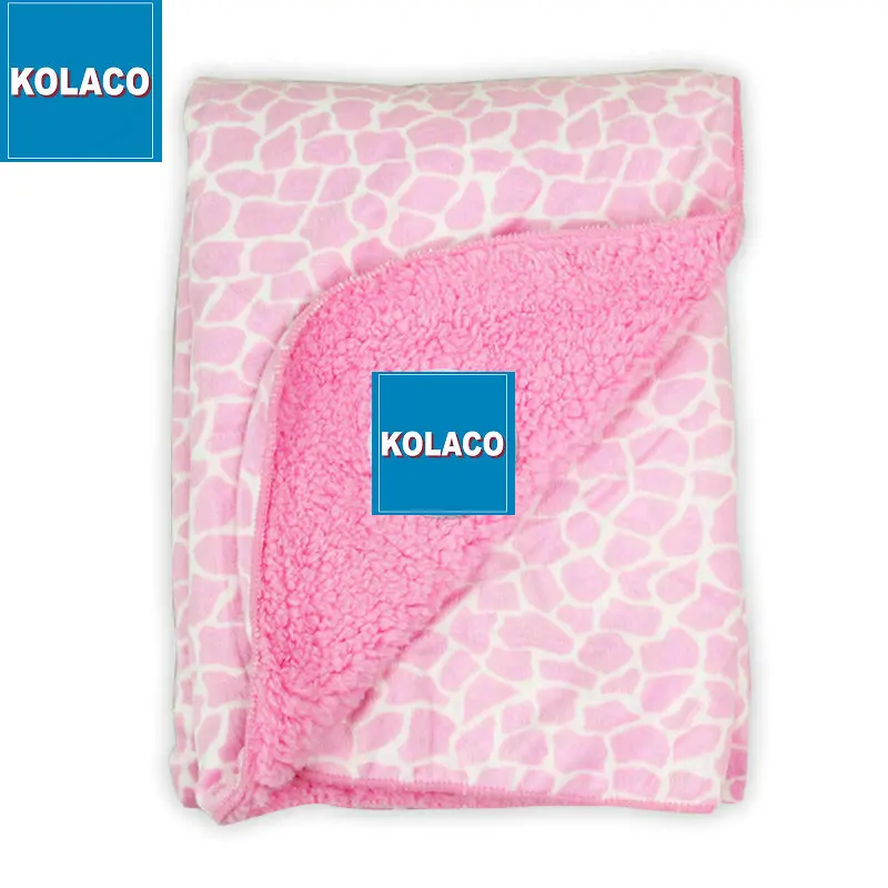 Soft and warm knit animal print newborn polar fleece blanket baby cotton