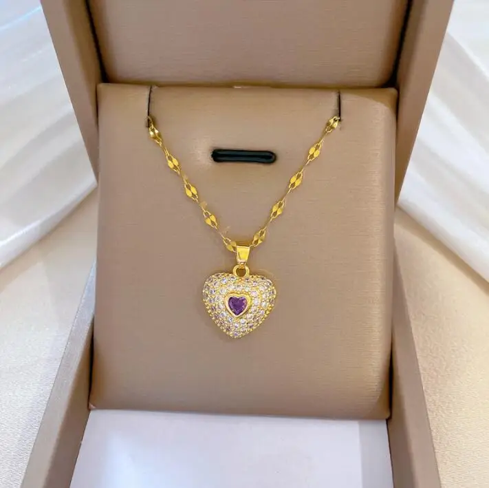 Fashion Love Blue Purple Crystal Necklace for Women Charm Heart Zircon Party Pendant clavicle chain Jewelry Birthday Gift
Fashion Love Blue Purple Crystal Necklace for Women Charm Heart Zircon Party Pendant clavicle chain Jewelry Birthday Gift