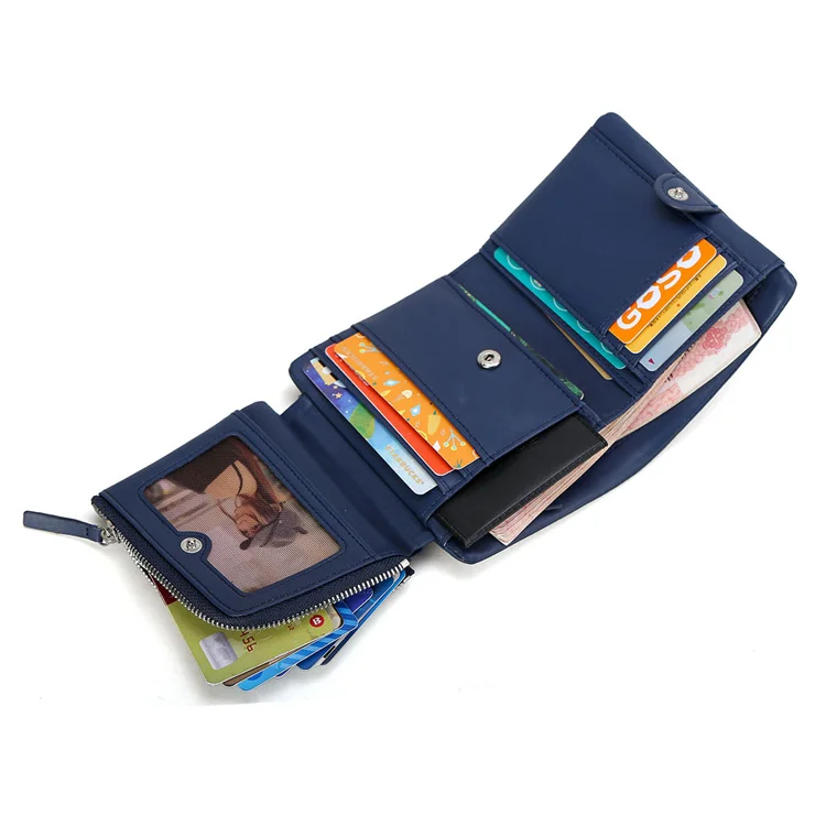 Tiding Fashion Japanese Style High Quality Blue Top Grain Blue Genuine Leather TriFold Wallet With ZIp Coin Pocket, Black
Tiding Fashion Japanese Style High Quality Blue Top Grain Blue Genuine Leather TriFold Wallet With ZIp Coin Pocket, Black