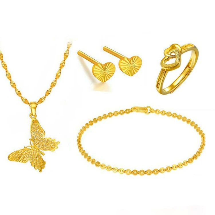 Gold Plated Necklace Set Female Classic Love Flower Pendant With Clavicle Chain Jewelry Bracelet And Earring Set
Gold Plated Necklace Set Female Classic Love Flower Pendant With Clavicle Chain Jewelry Bracelet And Earring Set