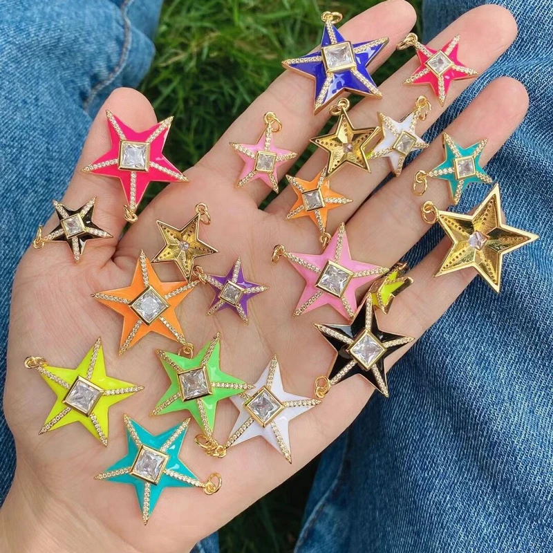 Star Shape Enamel Pendant 24 k gold plated micro pave star charm pendant necklace cubic zircon jewelry
Star Shape Enamel Pendant 24 k gold plated micro pave star charm pendant necklace cubic zircon jewelry