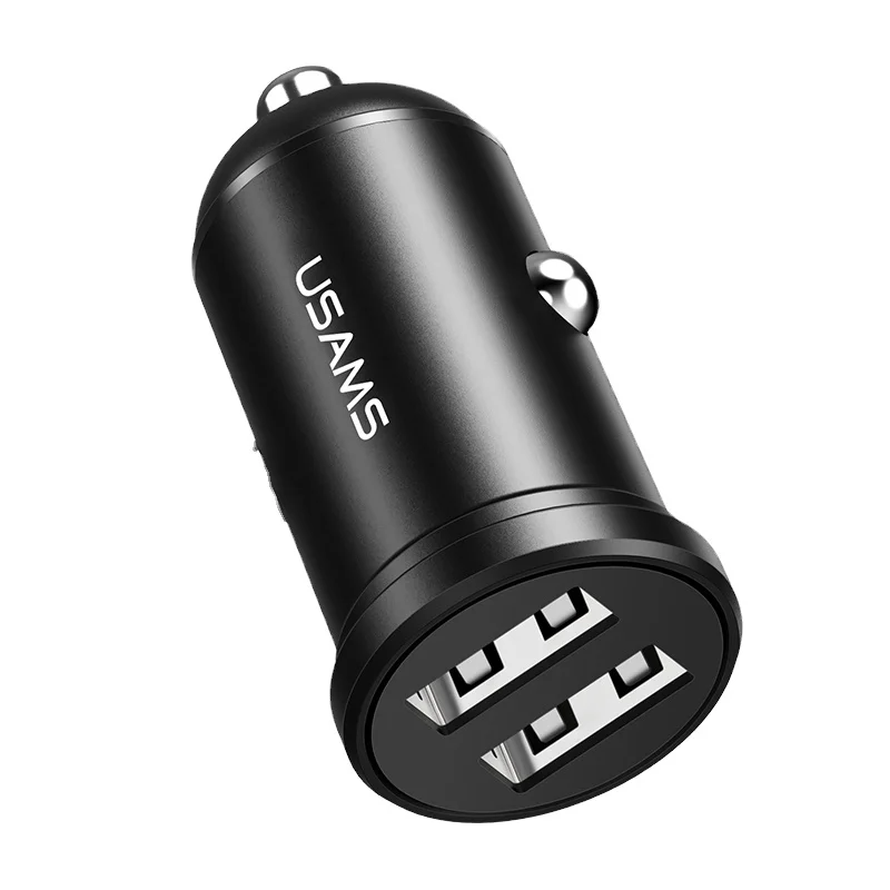 USAMS Top seller car accessories smart charging 12V 2.4A Dual port USB Mini Car Charger
USAMS Top seller car accessories smart charging 12V 2.4A Dual port USB Mini Car Charger