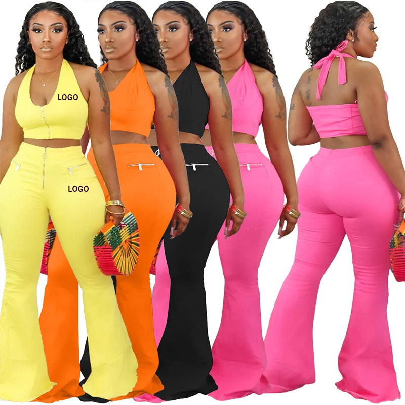 2021 New Fashion Women Clothing Plus Size S-3XL Summer Solid color vest High waist zipper Leggings Flared Pants Suit
2021 New Fashion Women Clothing Plus Size S-3XL Summer Solid color vest High waist zipper Leggings Flared Pants Suit