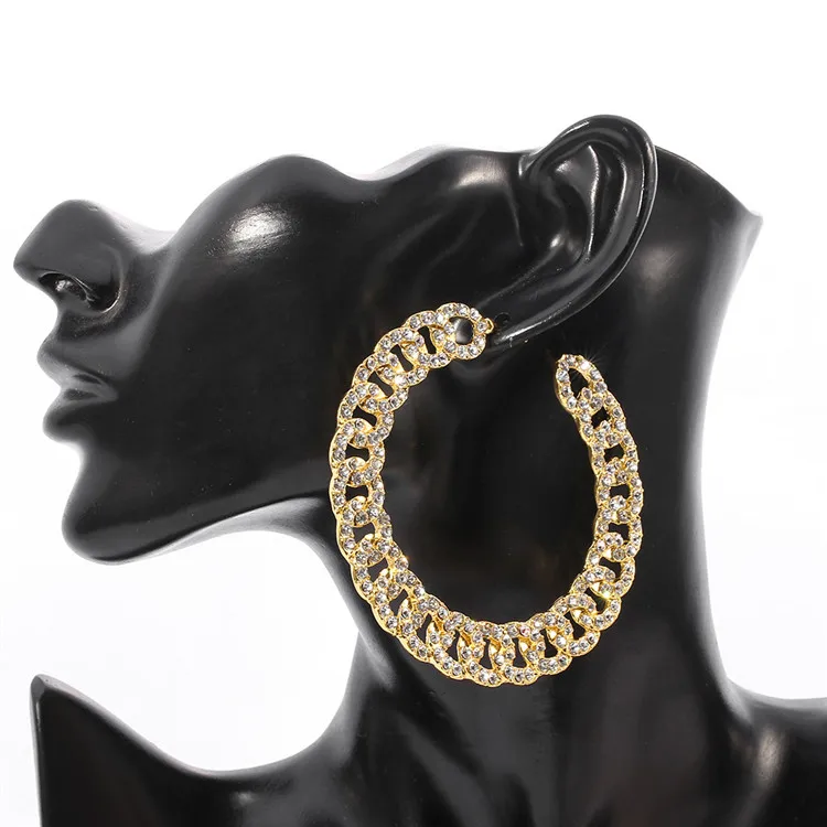 Wholesale Hip Full Of Diamond Iced Out C Shape Rhinestone Cuban Link Earrings High Quality
Wholesale Hip Full Of Diamond Iced Out C Shape Rhinestone Cuban Link Earrings High Quality