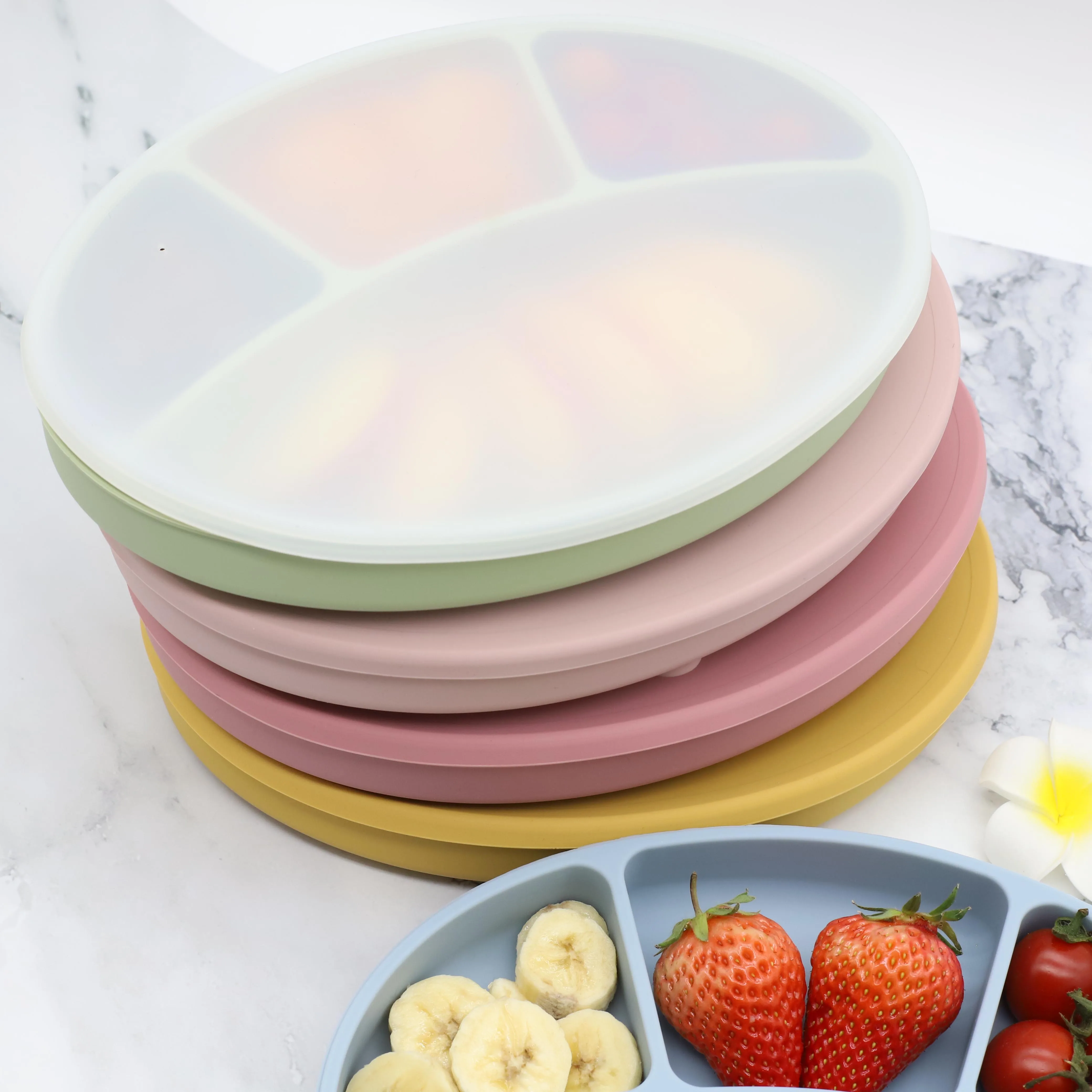 Wholesale Dinner Food Anti-slip Toddler Kids Suction Plates Baby Dishes Silicone Divided Plate
Wholesale Dinner Food Anti-slip Toddler Kids Suction Plates Baby Dishes Silicone Divided Plate