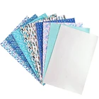 Leather Supplier Feather Print DIY Earrings Bag Shiny Glitter Faux Pu Leather Fabric