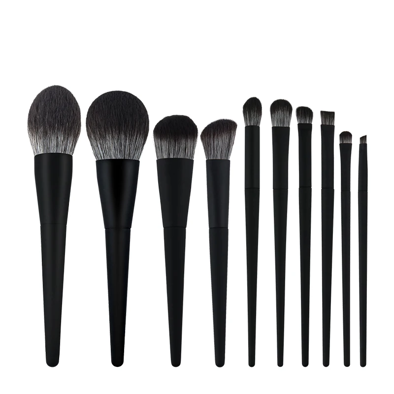 Makeup brush set 10 pieces microcrystalline hair robber oil process with private logo classic and long last use makeup brush set, Black
Makeup brush set 10 pieces microcrystalline hair robber oil process with private logo classic and long last use makeup brush set, Black