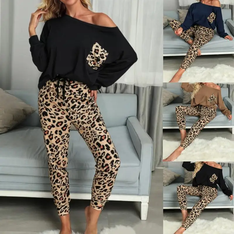 2021Leopard Women's Home Suit Soft Two Pieces Homewear Casual Female Set Long Sleeve Sweatshirt Full Pants Autumn Ladies Pajamas
2021Leopard Women's Home Suit Soft Two Pieces Homewear Casual Female Set Long Sleeve Sweatshirt Full Pants Autumn Ladies Pajamas