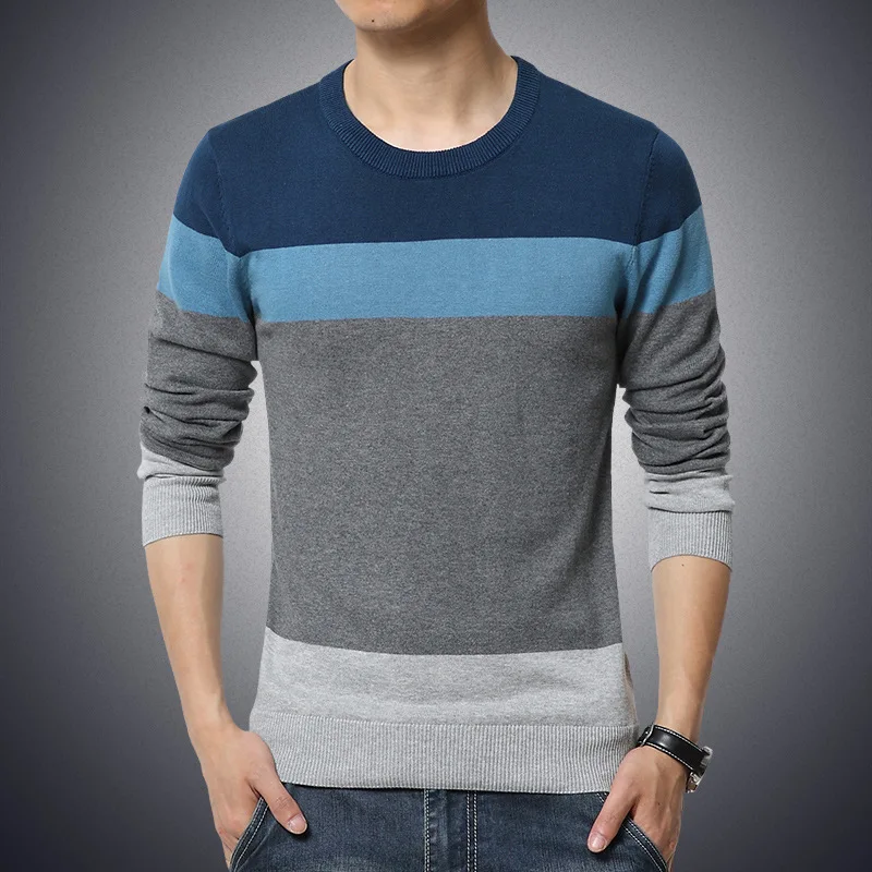 Casual Men's Sweater O-Neck Striped Slim Fit Knitwear Autumn Mens Sweaters Pullovers Pullover Men Pull Homme, Picture
Casual Men's Sweater O-Neck Striped Slim Fit Knitwear Autumn Mens Sweaters Pullovers Pullover Men Pull Homme, Picture