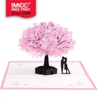 IMEE 3D Cherry Tree Card Creative Valentine's Day Wedding Christmas Surprise Gift Blessing card