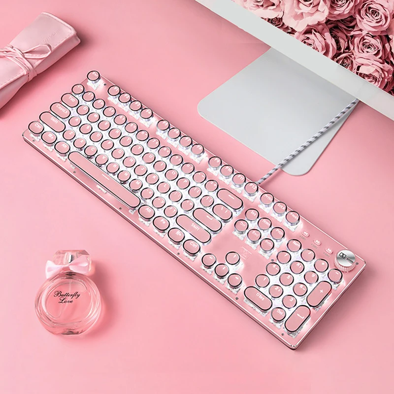 Gaming Keyboard Metal Backlit Blue Switches USB Wired for PC Laptop Desktop Gaming Mechanical Keyboard, Pink
Gaming Keyboard Metal Backlit Blue Switches USB Wired for PC Laptop Desktop Gaming Mechanical Keyboard, Pink
