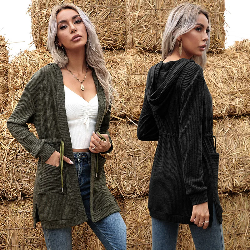 Chinese manufacturer small MOQ 2021 Fall Women's Cardigan Sweater Long Sleeve Hooded Black Long Cardigan Sweater Women
Chinese manufacturer small MOQ 2021 Fall Women's Cardigan Sweater Long Sleeve Hooded Black Long Cardigan Sweater Women