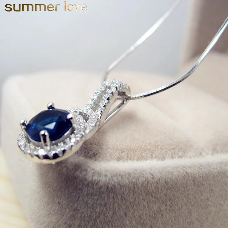 Wholesale Luxury Cubic Zirconia Sapphire Pendant Necklace Women Real Diamond Necklace 925 Sterling Silver Fine Jewelry, As picture
Wholesale Luxury Cubic Zirconia Sapphire Pendant Necklace Women Real Diamond Necklace 925 Sterling Silver Fine Jewelry, As picture