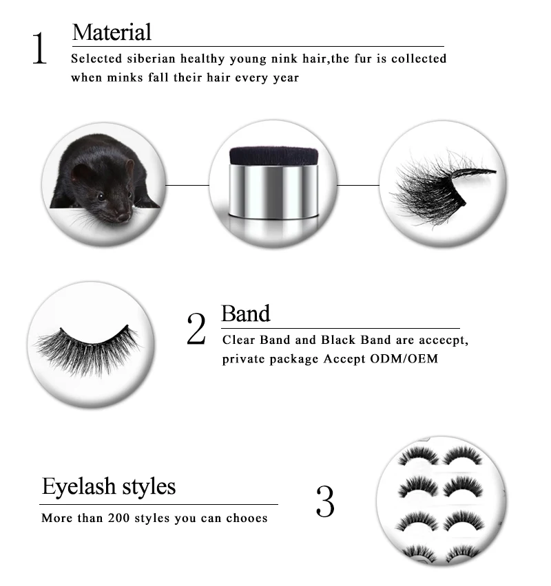 100% 3d mink effect false eyelash 3d mink eyelashes with custom packaging 