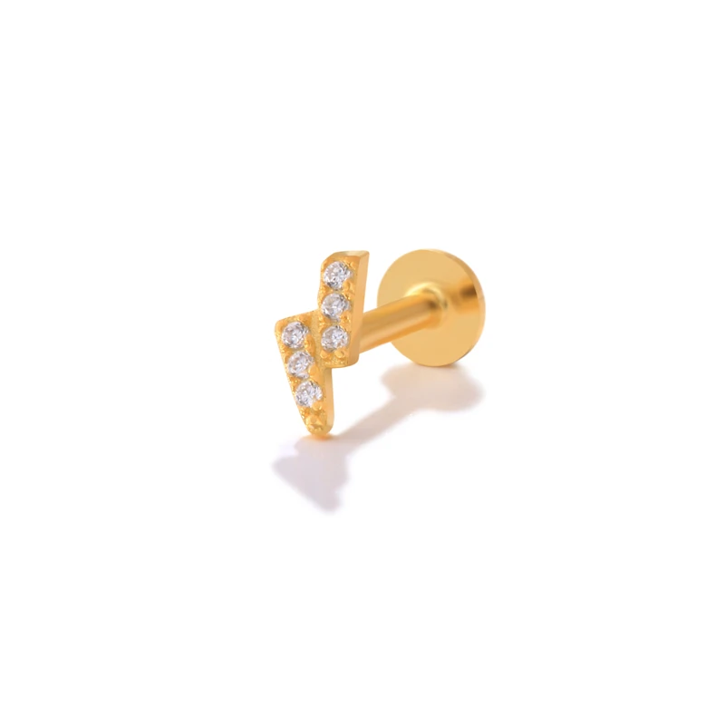 ROXI Piercing Jewelry 18K Gold Plated 925 Silver White Zircon Lightning Threaded Labret Piercing Stud Earrings
ROXI Piercing Jewelry 18K Gold Plated 925 Silver White Zircon Lightning Threaded Labret Piercing Stud Earrings