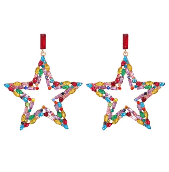 Korean Start-Shaped Alloy Colorful Diamond Earrings Fashion Rainbow Pentagram Earrings For Women 2021, White,colorful
Korean Start-Shaped Alloy Colorful Diamond Earrings Fashion Rainbow Pentagram Earrings For Women 2021, White,colorful