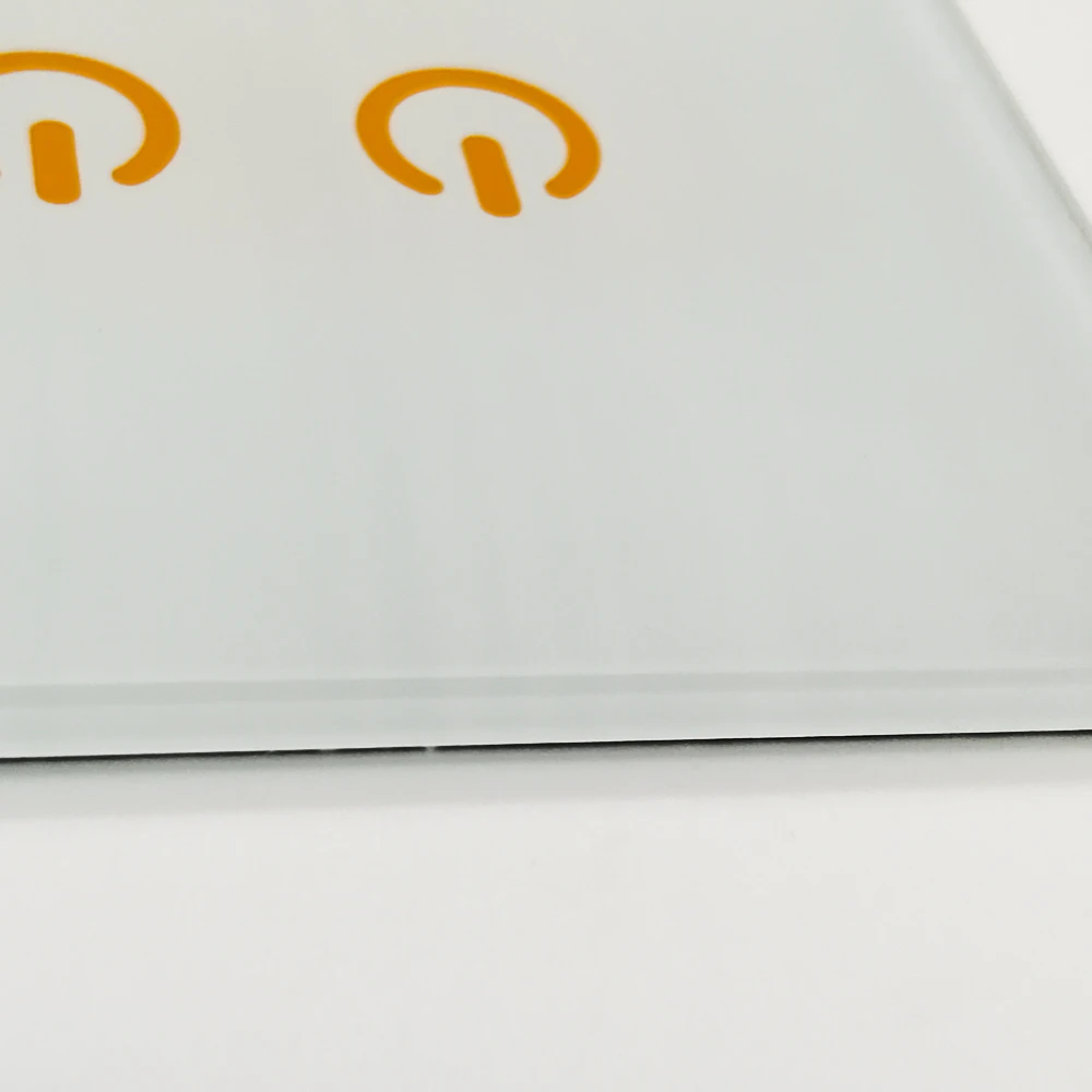 Factory  Glass Plate  Large Touched Silk Screen Switch White Coated Film Glass panel