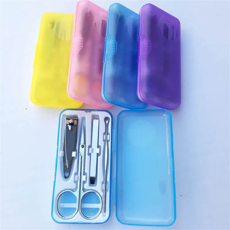 

4Pcs/set Nails Clipper Kit Clippers Trimmers Pedicure Scissor Random Color Tools Sets Kits Tool Nail Manicure Set