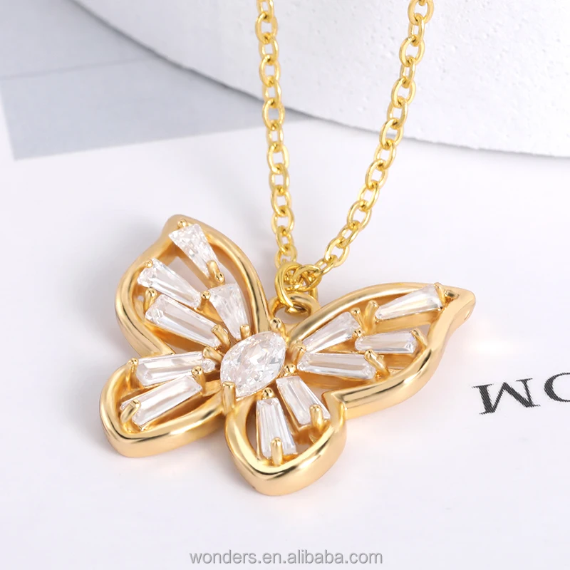 Dainty Necklace Butterfly Diamond Crystal CZ Necklaces Jewelry Gold Brass Charm Colar
Dainty Necklace Butterfly Diamond Crystal CZ Necklaces Jewelry Gold Brass Charm Colar