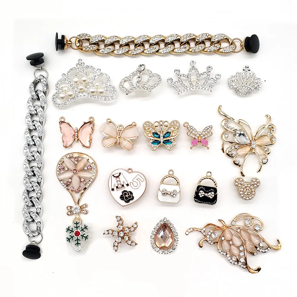 Fashion ladies shoe accessories DIY Bling Crystal Rhinestone Pearl Croc Shoe Charms Jewelry Set Decoration for Birthday Gift
Fashion ladies shoe accessories DIY Bling Crystal Rhinestone Pearl Croc Shoe Charms Jewelry Set Decoration for Birthday Gift