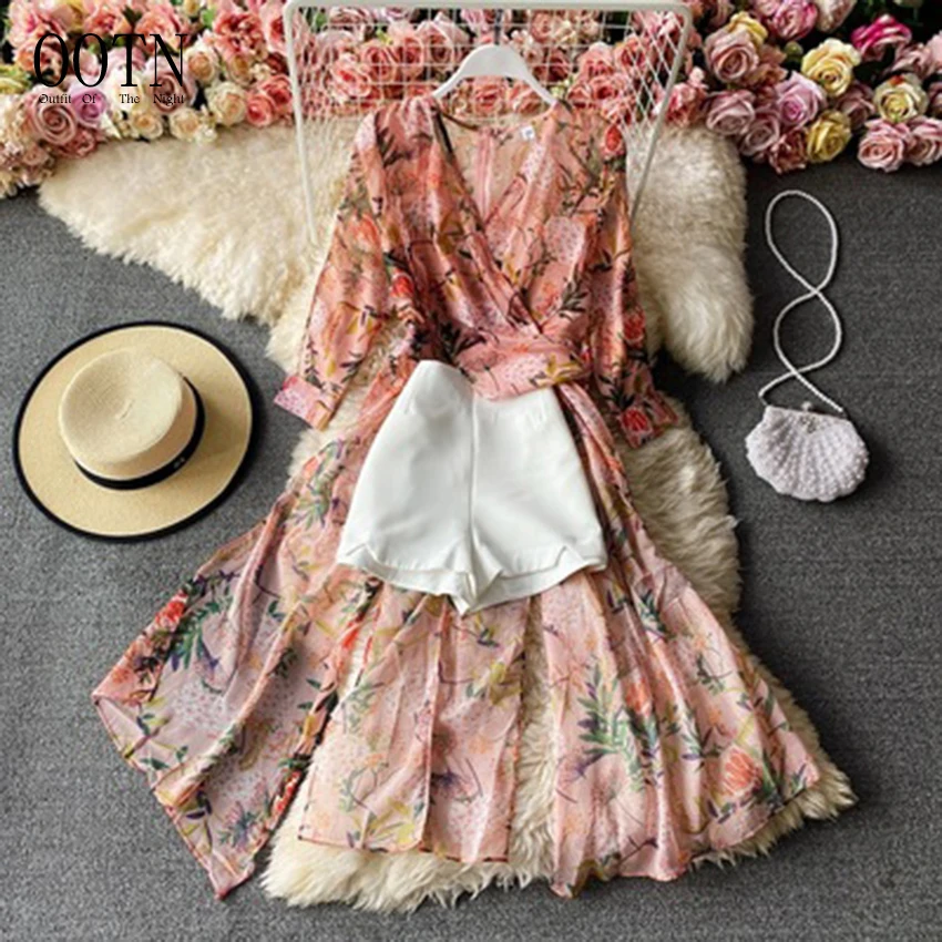 OOTN Long Sleeve V Neck Asymmetrical Chiffon Shirt White Shorts Ladies 2021 New Autumn Women Casual Two Piece Set
OOTN Long Sleeve V Neck Asymmetrical Chiffon Shirt White Shorts Ladies 2021 New Autumn Women Casual Two Piece Set