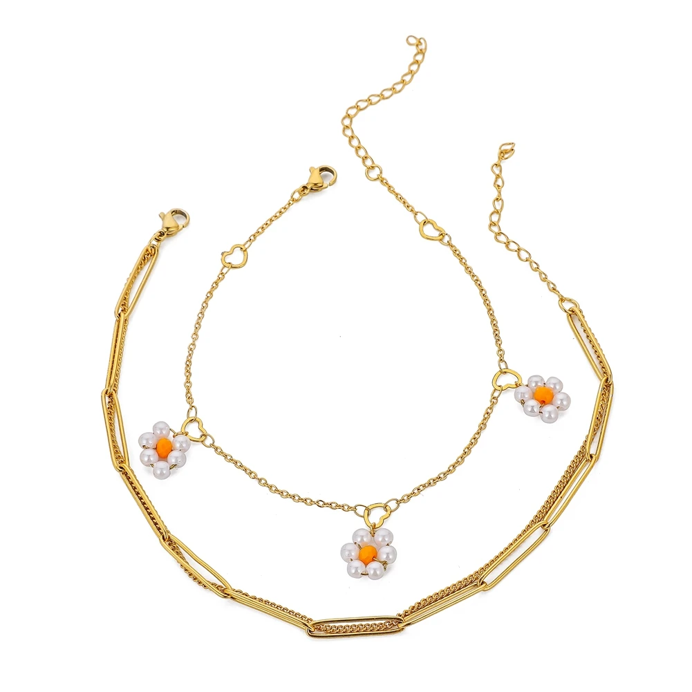 New Gold-plated Multilayer Bracelet Flower Bracelet Personalized Fashion Anklet Birthday Holiday Gift 
New Gold-plated Multilayer Bracelet Flower Bracelet Personalized Fashion Anklet Birthday Holiday Gift