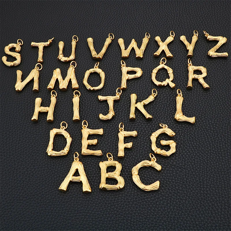 S1162 Gold Plated Stainless Steel Small Bmaboo Alphabet Initial letter charm pendant for jewelry making, Stainless steel colour
S1162 Gold Plated Stainless Steel Small Bmaboo Alphabet Initial letter charm pendant for jewelry making, Stainless steel colour