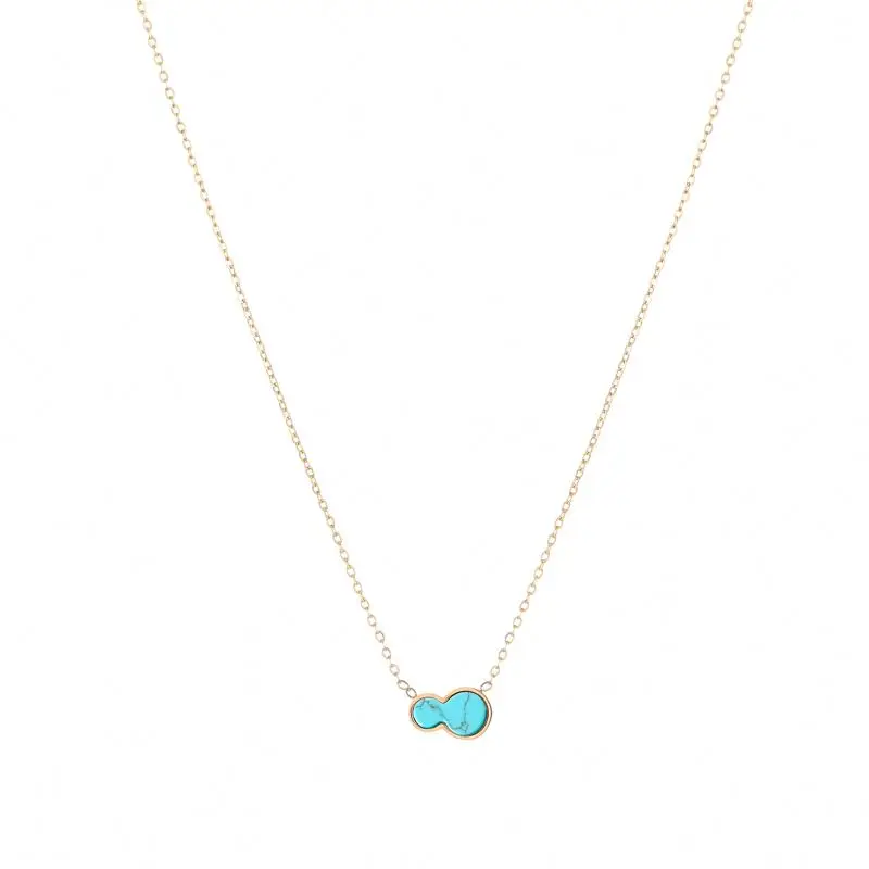 Latest Fashion Stainless Steel Factory Supply Jewelry Gold Plated Chain Gourd Shaped Turquoise Pendant Necklace
Latest Fashion Stainless Steel Factory Supply Jewelry Gold Plated Chain Gourd Shaped Turquoise Pendant Necklace