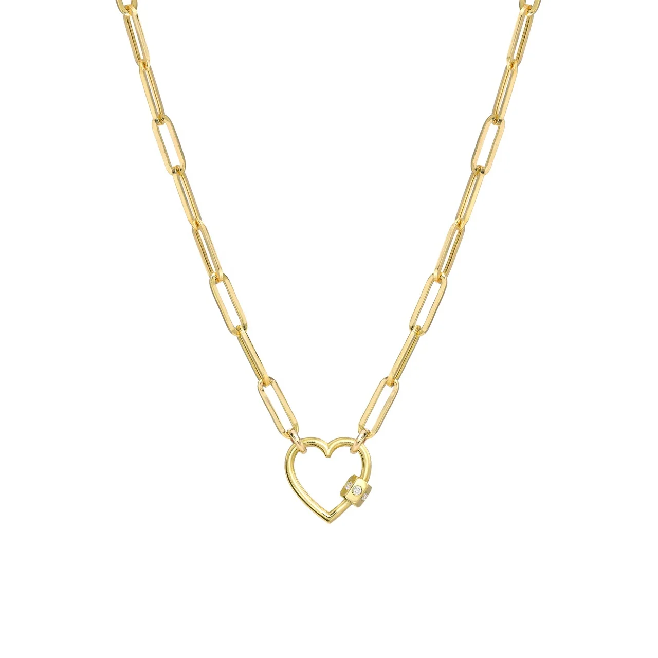 Boho Jewelry 925 Silver 18k Gold Plating Large Paper Clip Chain Heart Carabiner Necklace
Boho Jewelry 925 Silver 18k Gold Plating Large Paper Clip Chain Heart Carabiner Necklace