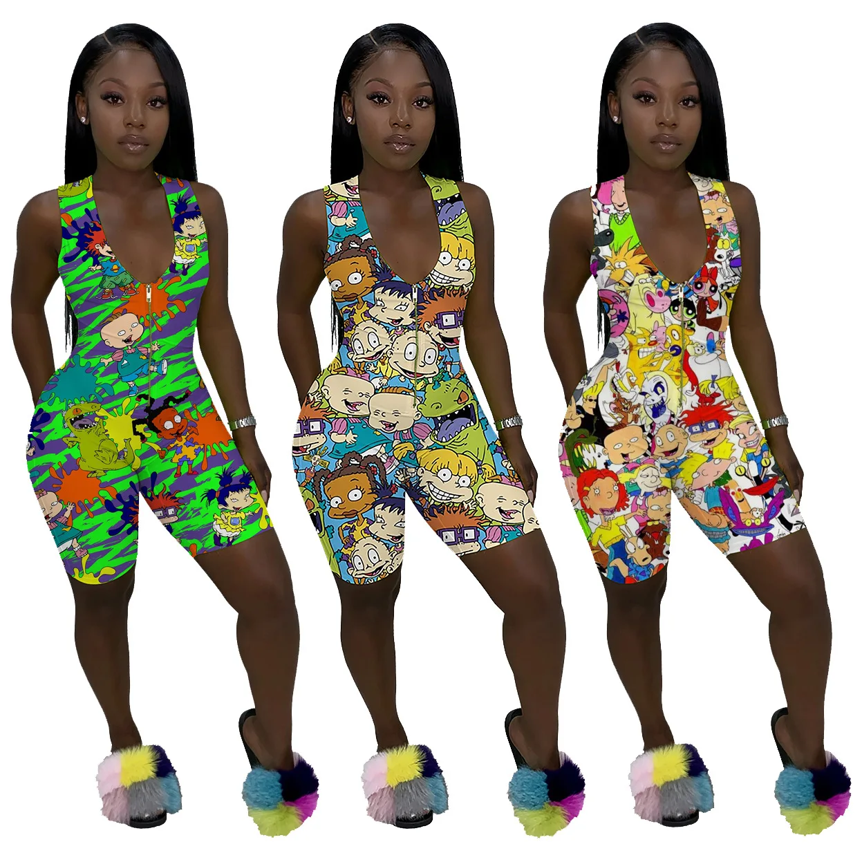 wholesale Amazon summer women tight hip zipper jumpsuit ladies print shorts bodysuit
wholesale Amazon summer women tight hip zipper jumpsuit ladies print shorts bodysuit