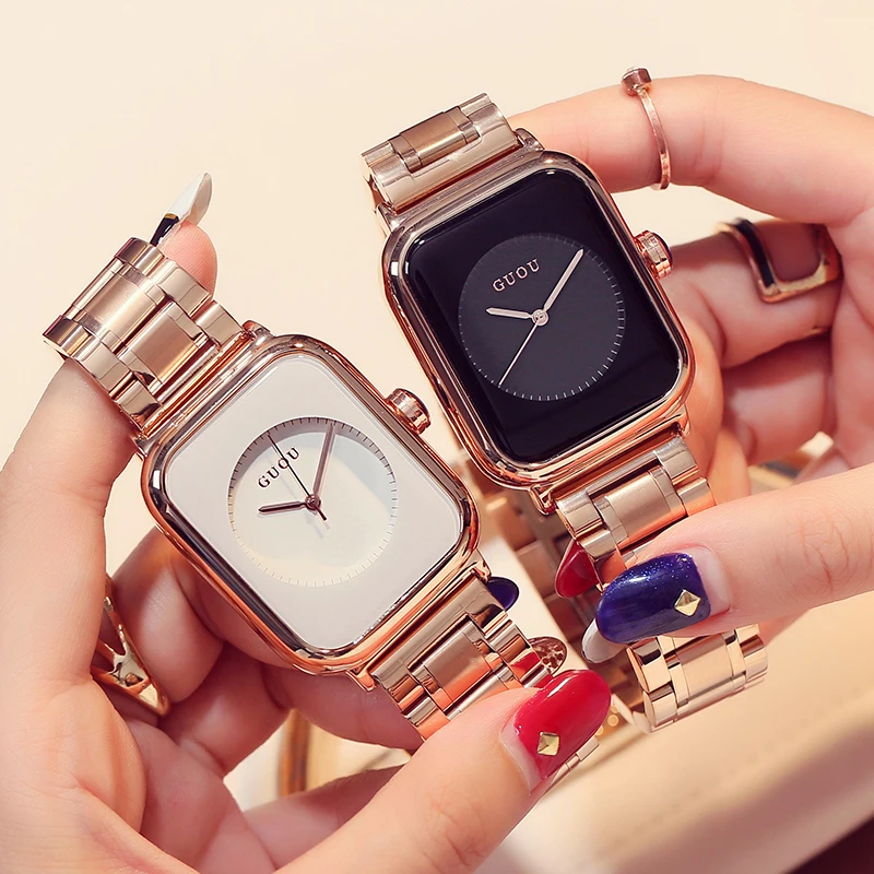 Rectangle Relojes GUOU Steel Band Square Watch Women's Square Candy Dial Ladies No scale Quartz Watch, 2 colors
Rectangle Relojes GUOU Steel Band Square Watch Women's Square Candy Dial Ladies No scale Quartz Watch, 2 colors
