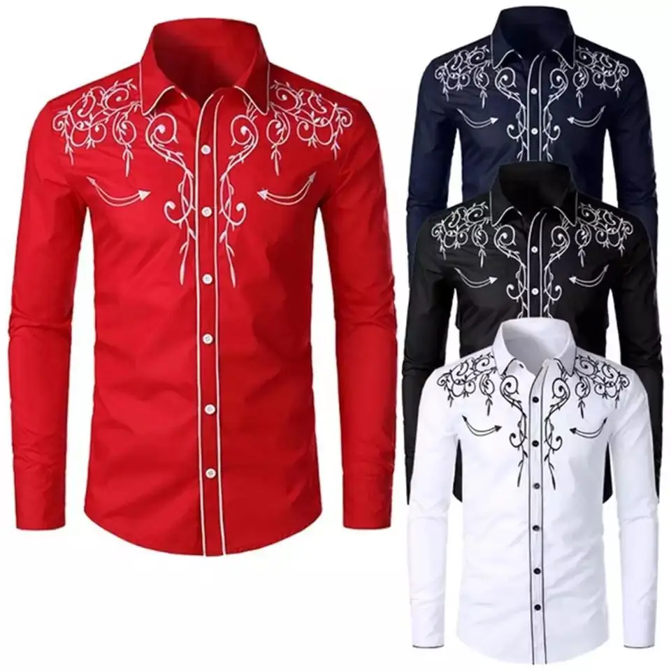 Stylish Western Cowboy Shirt Men Brand Design Embroidery Slim Fit Casual Long Sleeve Shirts Mens Wedding Party Shirt for Male
Stylish Western Cowboy Shirt Men Brand Design Embroidery Slim Fit Casual Long Sleeve Shirts Mens Wedding Party Shirt for Male