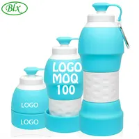 

Customized Logo 20oz 580ml Eco Friendly Bpa Free Sports Travel Portable Foldable Collapsible Silicone Water Bottle with Filter