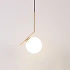 Modern nordic decorative hotel lighting blown white glass ball chandelier lamp pendant light