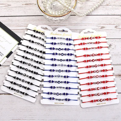 12pcs/set Trendy Braided Rope Evil Eyes Bracelet Set Multi Color Beads Turkish Blue Eye Bracelet Set
12pcs/set Trendy Braided Rope Evil Eyes Bracelet Set Multi Color Beads Turkish Blue Eye Bracelet Set