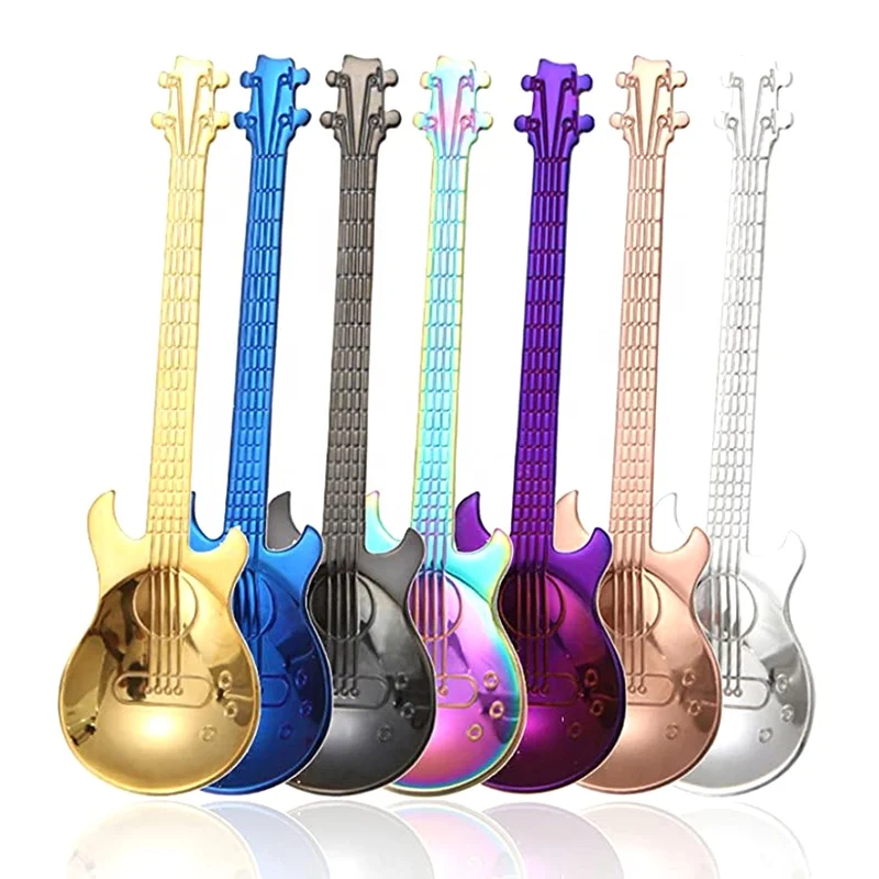 Colorful 304 Stainless Steel Bar Guitar Coffee Tea Cupping Mixing Spoon For Gift, Silver,gold,rose gold,colorful
Colorful 304 Stainless Steel Bar Guitar Coffee Tea Cupping Mixing Spoon For Gift, Silver,gold,rose gold,colorful