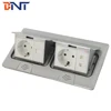 dual EU plug connector pop up floor socket box
