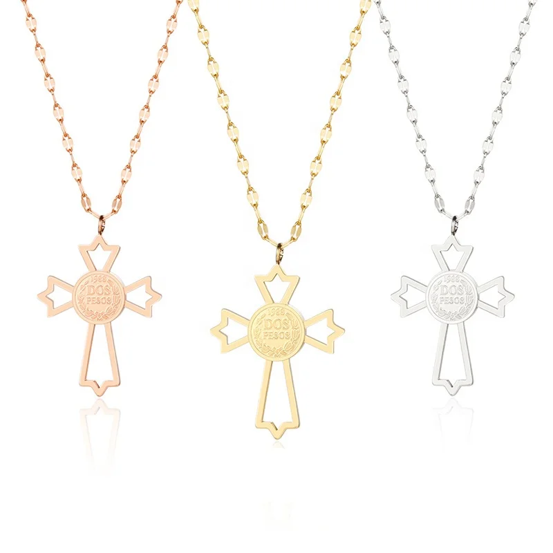 14K Gold Plated Custom Necklace Cross Pendant Engraved Necklace Lip Chain Stainless Steel Necklace Elegant Jewelry for Girls
14K Gold Plated Custom Necklace Cross Pendant Engraved Necklace Lip Chain Stainless Steel Necklace Elegant Jewelry for Girls