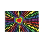 Good Quality Polyester 3'x5' Rainbow Love Hearts Flag