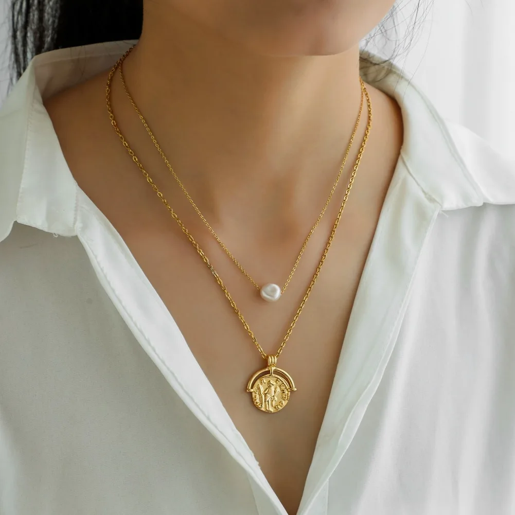 Dvacaman 2021 Fashion Designer Dainty Multi Layer Portrait Coin Pearl Pendant Necklace Stainless Steel Necklace for Women, As pics
Dvacaman 2021 Fashion Designer Dainty Multi Layer Portrait Coin Pearl Pendant Necklace Stainless Steel Necklace for Women, As pics